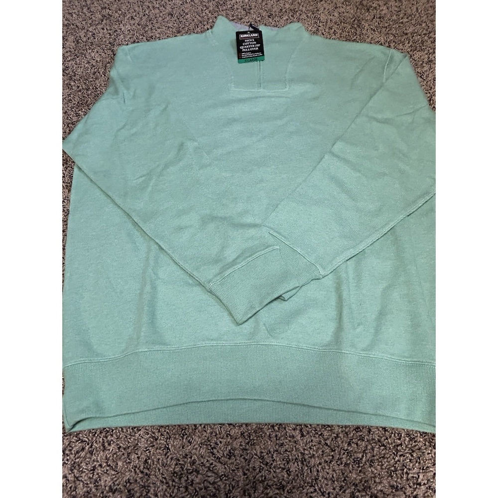 Kirkland 1/4 Zip Pullover Sweater XL‎ Sweatshirt Mock Neck Textured